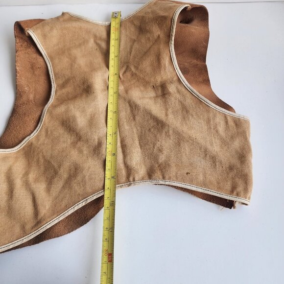 Vintage 50s/60s Lasso 'Em Bill Child's Suede Leather Cowboy Vest - Keyston Bros. - Picture 6 of 7
